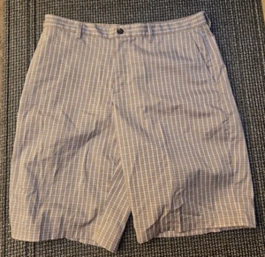 ADIDAS MEN'S CH MEN'S Brown & White Plaid Shorts Size 3 - Picture 1 of 5