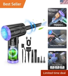 Compressed Air Duster Keyboard Cleaner-Cordless Electric Air Duster for Compu... - Picture 1 of 7