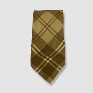 $440 Ralph Lauren Men's Beige Plaid Linen Neck Tie 58x3.5 - Picture 1 of 1