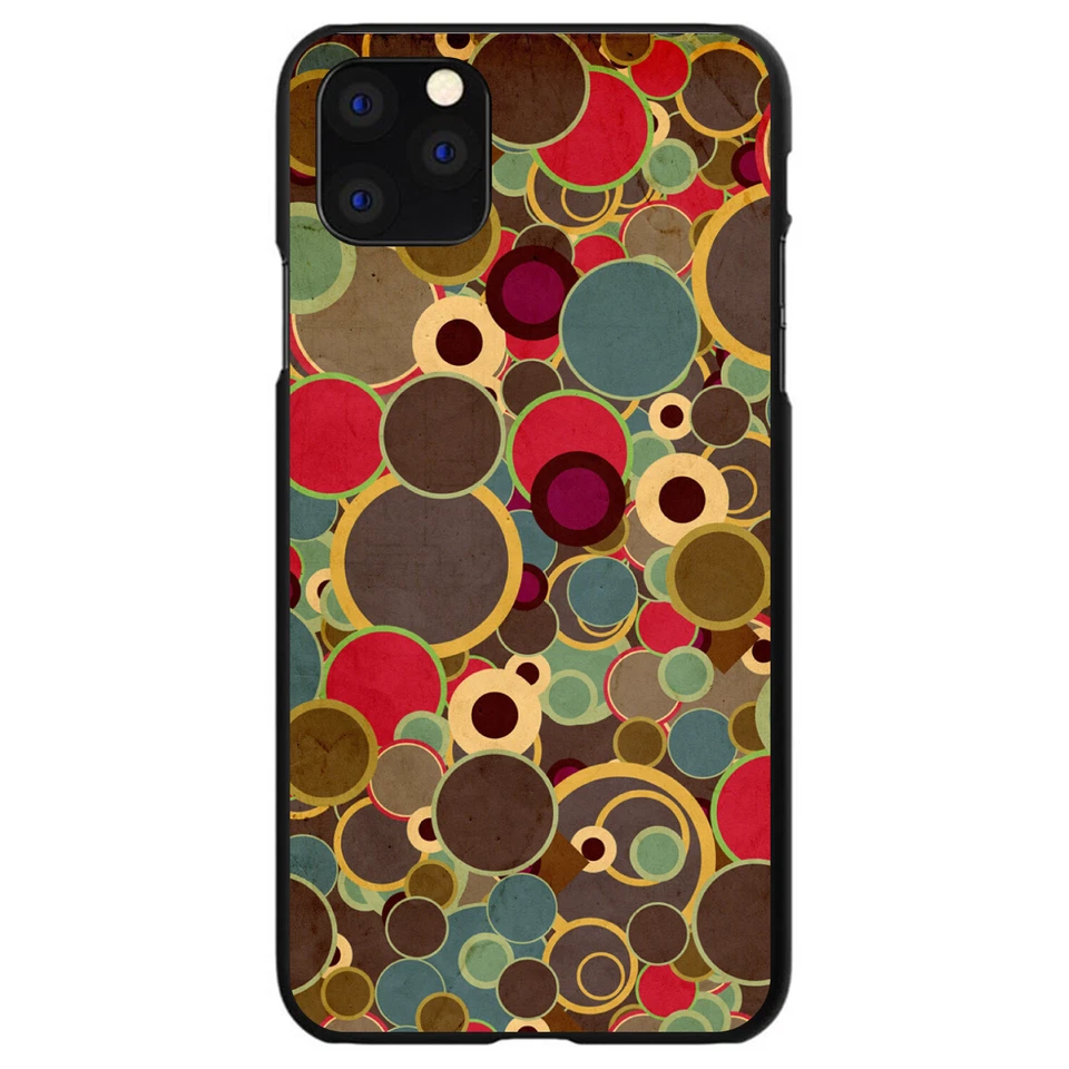 Hard Case Cover for iPhone / Samsung Galaxy Brown Red Yellow Circles - Image 1 of 1