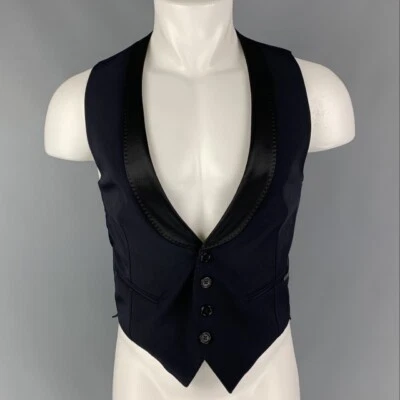 DIRK BIKKEMBERGS  Size 36 Navy Black Polyester Blend Vest - Image 1 of 4