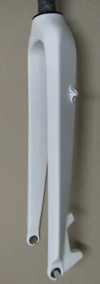 Heli-Bikes Race 420 MTB Carbon Gabel Starrgabel weiss matt Disc Only 26" 1 1/8" - Bild 1 von 4