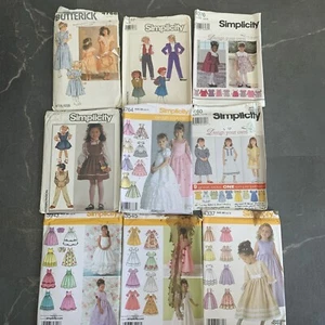 Lot Of Girls Patterns Bridal Skirt Pants Dresses Sizes 5-8 - Picture 1 of 11
