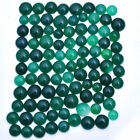 689 Cts Natural Green Onyx Round Cabochon 94 Pcs Loose Gemstones Lot ~ 10mm-15mm