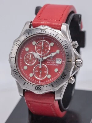 1998 - Reloj cronógrafo Citizen Promaster 39 mm esfera roja 200 m para hombre 0510-H14975 Foto 1 de 4