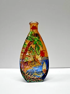 Vintage Amalfi Hand-Painted Art Glass Bottle - Italy Coastal Scene - Collectible - Bild 1 von 4