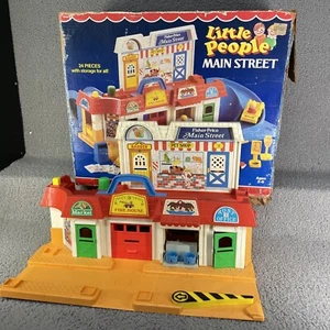 Rare Vintage Fisher-Price Little People Main Street, With Box #2500 - Picture 1 of 13