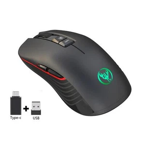 Wireless Rechargeable Gaming Mouse with Mute Illuminated Ergonomic up to 3600dpi - Picture 1 of 10