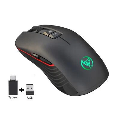 Wireless Rechargeable Gaming Mouse with Mute Illuminated Ergonomic up to 3600dpi - Image 1 of 4