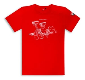 Ducati Corse Graphic V4 Panigale Short Sleeve T-Shirt Red New %%% - Picture 1 of 2