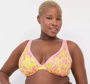 Lane Bryant Cacique Bra, Size 50 DD, Colors: Pink & Yellow Animal Print - Picture 1 of 3
