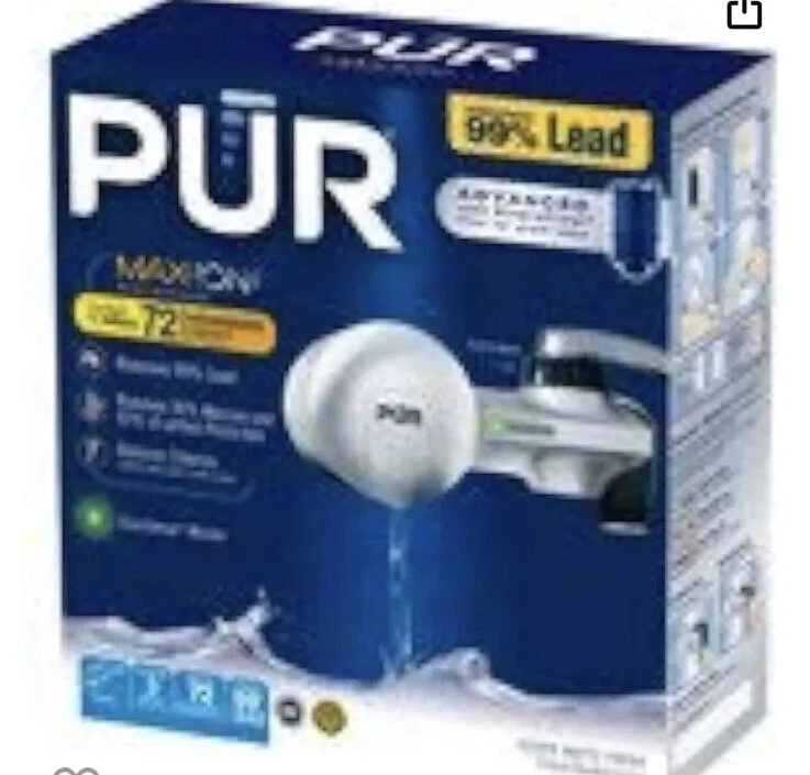 PUR Max Ion Silver Matte Horizontal Faucet Mount Water Filter System PFM300V - Image 1 of 2