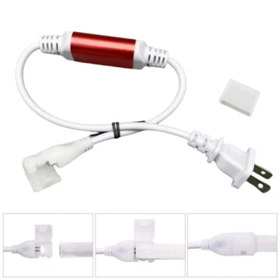 Power Supply Cord Connector Cable Line For 12mm*6mm LED Light Strip 110V / 220V - Image 1 of 4