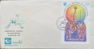 1990 Argentina FDC #1704; basketball, sports topical *d - Picture 1 of 2