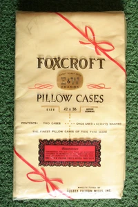 Vintage E&W Foxcroft Yellow Muslin Pillow Cases 42x36 by Postex Cotton Mills - Picture 1 of 4