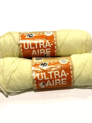 Natura Ultra Aire Yarn Color 136 LT Yellow Dye Lot 51804K3 VTG USA Lot of 2 READ - Image 1 of 4