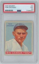 1933 Goudey Tom Zachary PSA 3.5 Boston Braves #91 C25