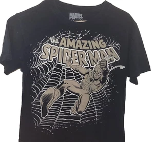 Spider Man Navy Blue Graphics Shirt Top Tee T Short Sleeve Youth XL Used - Picture 1 of 4