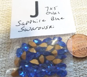 Vtg 7x5mm Oval Swarovski Rhinestone pointed Back Gold Foil Jewelry  Repair 3003 - Picture 1 of 13