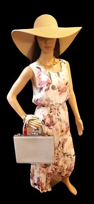 Dolce&Gabbana Maxi Dress Floral Lily Print, Viscose & Silk Blend sz #40 BNWOTags - Image 1 of 4