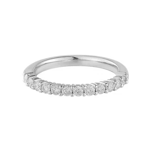 14K White Gold Lab Grown Diamond Wedding Band MZ7336 - Picture 1 of 7