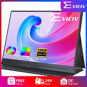 EVICIV 1200:1 Monitore Tragbarer 15,6 Zoll 1080P Full HD Screen USB C/Typ-C HDMI - Bild 1 von 16