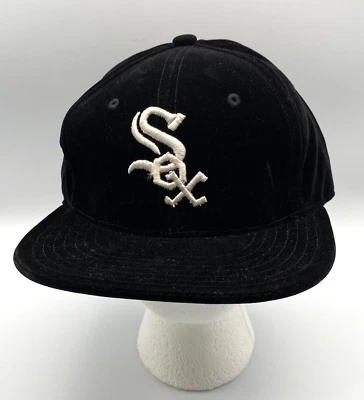 City Hunter MLB Chicago Medias Blancas Terciopelo Negro Original Sombrero Plano Grande Foto 1 de 4