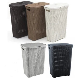 Wäschekorb Rattan Wäschebox Wäschekörbe Wäschesammler 60L 40L Curver - Bild 1 von 6