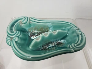 Cenicero verde azulado vintage de mediados de siglo hecho en América EE. UU. T15 - Imagen 1 de 4