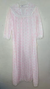 Vintage 1970er Jahre Christian Dior für Bergdorf Goodman Chiffon Blumendruck Nachthemd - Bild 1 von 12