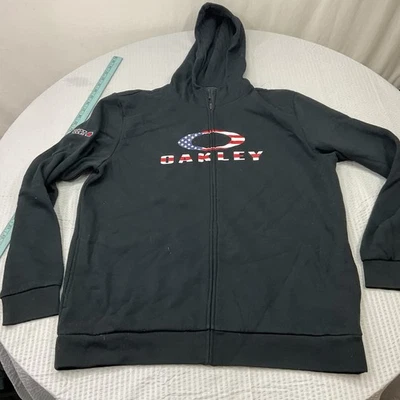 Sudadera con Capucha OAKLEY Matco Tools Para Hombre XL Ajuste Regular Cremallera Completa Negra Bandera de EE. UU. Foto 1 de 4