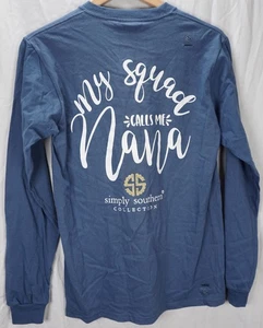 DAMEN CALLS ME NANA SIMPLY SOUTHERN LANGARM T-SHIRT TEE BLAU GRÖSSE S SMALL - Bild 1 von 6