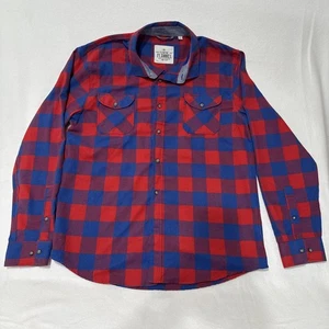 Camisa de manga larga The Fillmore Flannel By Tallwoods para hombre L con botones a cuadros - Imagen 1 de 11