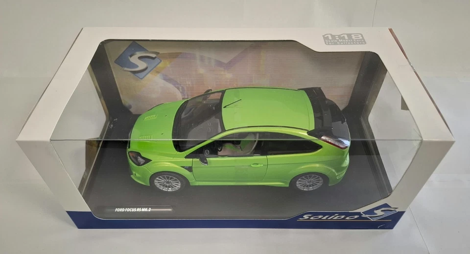 Ford Focus RS MK2 PACK RS Ultimate Green 2009 1/18 Solido Nuevo caja original - Imagen 1 de 4