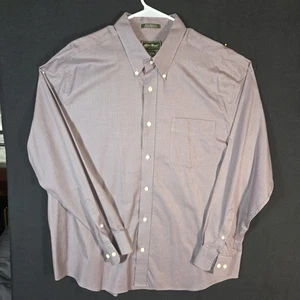 Eddie Bauer Mens Long Sleeve Button Up Shirt - SIZE XL - Purple 100% Cotton - Picture 1 of 7