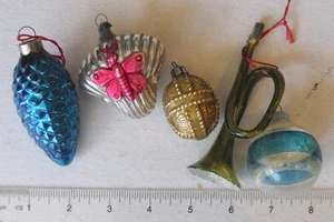 Antiguo Lote de Adornos de Navidad Figura Piña Mariposa Nuez Cuerno D7670 - Imagen 1 de 3