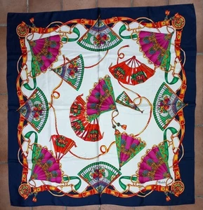 CODELLO Tuch Carré mehrfarbig 100% Seide Fächer 86 × 90cm - Bild 1 von 9