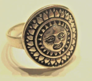 ANILLO PLATA ESTERLINA DIOS SOL AZTECA TALLA M - Imagen 1 de 2