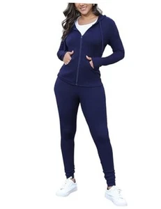 Two Piece Outfits for Women Casual Bodycon Sweatsuits Large 9023 Purplish Blue - Picture 1 of 6