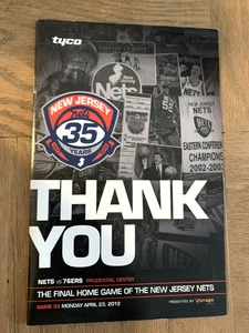 NEW JERSEY NETS FINAL HOME GAME PROGRAM NJ 35 YEARS 2012 NBA BASKETBALL THANK U - Bild 1 von 2