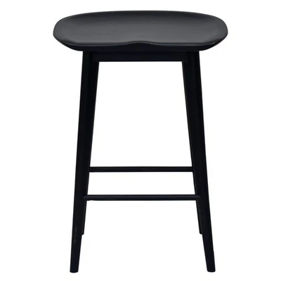 NEW Steve Silver Company HILTON Black Solid Acacia Wood Counter Bar Stool - Image 1 of 4