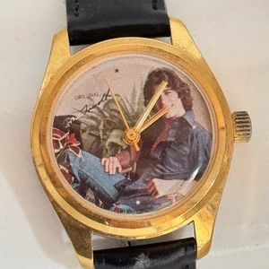 Funktionierende John Travolta Vintage 1978 Aufziehuhr mit Lederband SEXY STUFF - Bild 1 von 11