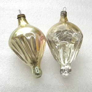 2 Ornamenti Vetro Natale Vintage Albero URSS Natale Decorazione Antica Paracadute - Foto 1 di 5