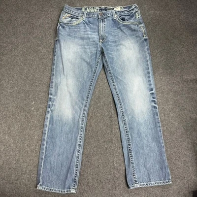 Pantalones de mezclilla Ariat para hombre 40x34 pierna recta lavado claro algodón trabajo informal Foto 1 de 4