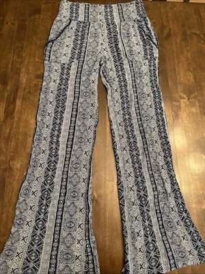 Pantalones elásticos Three Dots para mujer con bolsillos S pequeños boho artísticos verano playa Foto 1 de 4