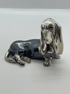 Cane Bassotto Argento 800 Brunito E Lucido Micro fusione  Vintage - Imagen 1 de 4