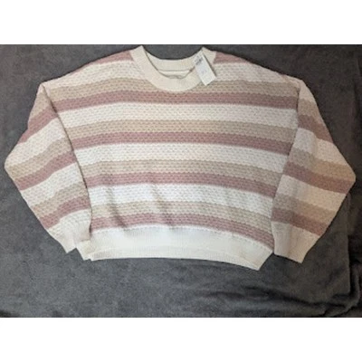 HOLLISTER California Womens crewneck striped cropped sweater size XL NWT - Image 1 of 4