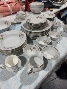 Wawel Vintage China 41 Pc Dinner Set Flower Garden Pattern Made Poland - Picture 1 of 10