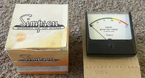 NOS SIMPSON Instruments Motor Load Current Gauge, Model 1357, Cat. No. 03171 - Picture 1 of 4