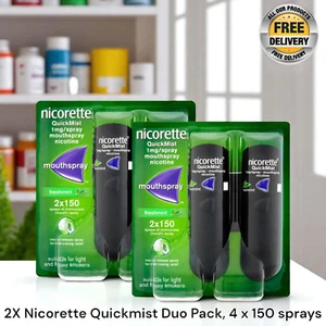 4x Nicorette QuickMist Duo FreshMint 150 Sprays – Ships Fast from USA - Picture 1 of 4